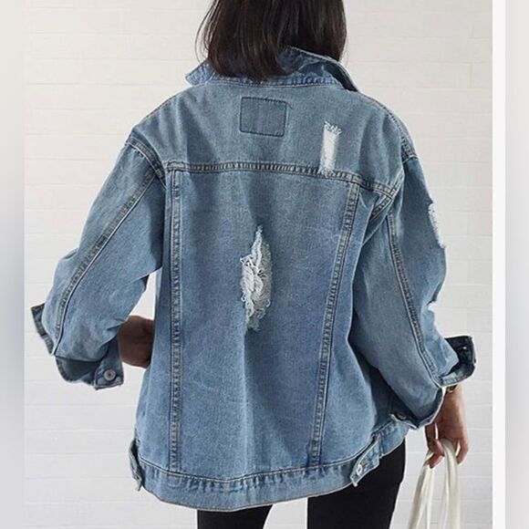 Judy Bridal Oversized Denim Jacket - Picture 1 of 5